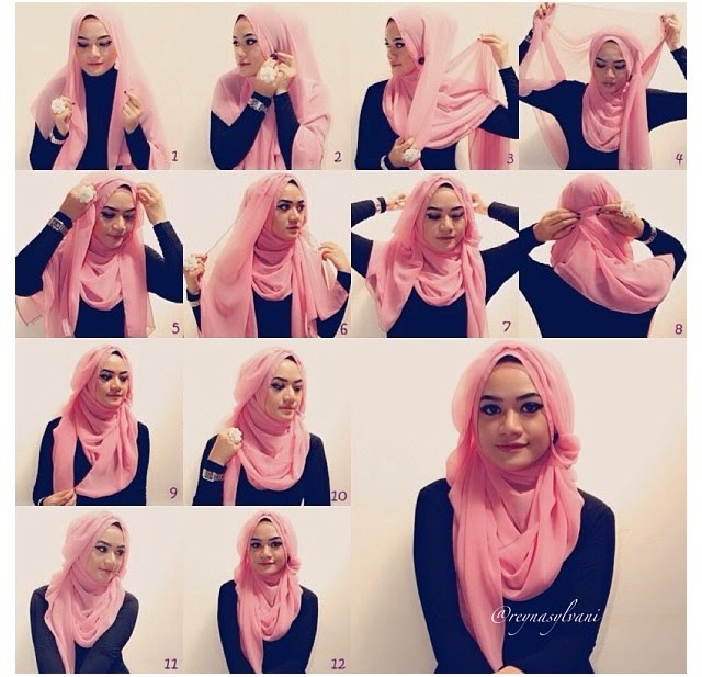 Tutorial Cara Menggunaka Hijab Segi Empat Untuk Hangout dan Santai