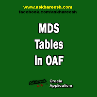 MDS Tables in OAF, www.askhareesh.com