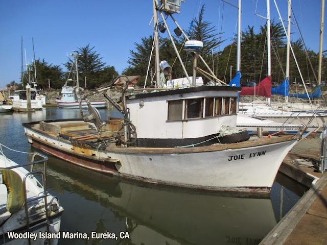 Boat at Woodley Island Marina near Eureka, CA, USA