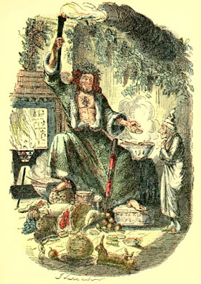 Ghost of Christmas Present by John Leech   from A Christmas Carol by Charles Dickens   (1920 reprint of original 1843 edition)
