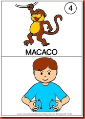 Animais em libras fichas colorido 4