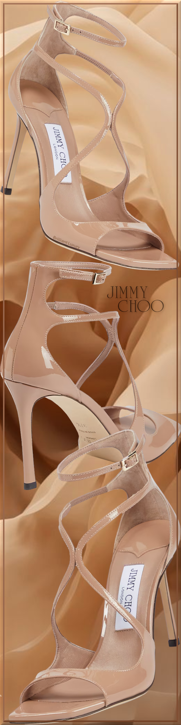 ♦Jimmy Choo ballet pink Azia patent leather sandals #brilliantluxury