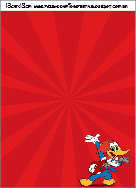 Woody Woodpecker Free Printable Invitations.