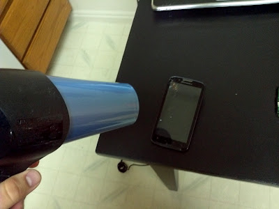 Hairdryer, glue, removal, cracked, motorola, atrix 2, digitizer