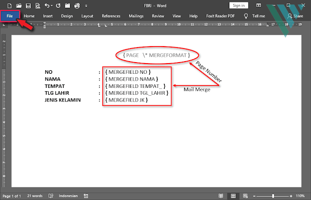 Cara Mengatasi {PAGE \* MERGEFORMAT} dan {MERGEFIELD} pada Ms. Word