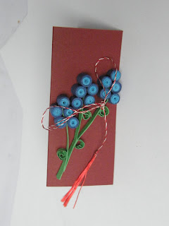 martisor quilling flori albastre