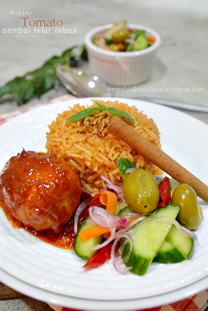 Ilham Dapur: Nasi Tomato & Sambal Telur Rebus