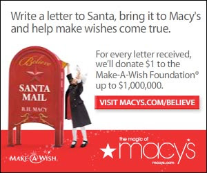 Letters to Santa = Donations to Make-A-Wish Foundation
