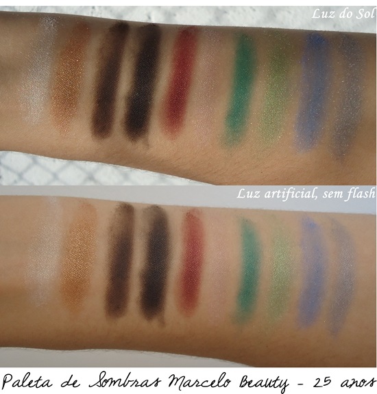 Swatches - Sombra Marcelo Beauty - Paleta