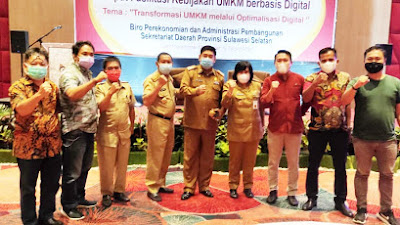 Dinas Koperasi Dan Tim UMKM Pinrang Ikuti Rapat Fasilitasi Kebijakan UMKM Berbasis Digital Di Makassar