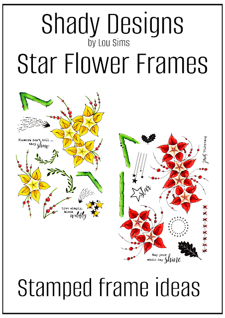 Shady Designs Star Flower Frames & Starlight Frames stamp sets - FREE PDF booklet
