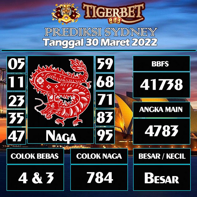 Prediksi Togel Sydney Tanggal 30 Maret 2022 Tigerbet888