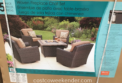 Costco 1031541 - Agio International 5pc Woven Fire Chat Set - great for any patio or backyard