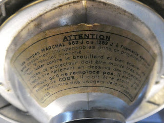 Marchal, virage, antibrouillard, arguet, phare marchal, marchal 640, jouy le chatel, éclairages, lampe, lampesgrichard, richard, grichard, g’richard, vintage, ancien, retro, atelier, désign, industriel, édison, brocante, loft, dans le noir, ampoule
