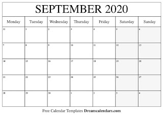 Free Printable Calendar September 2020