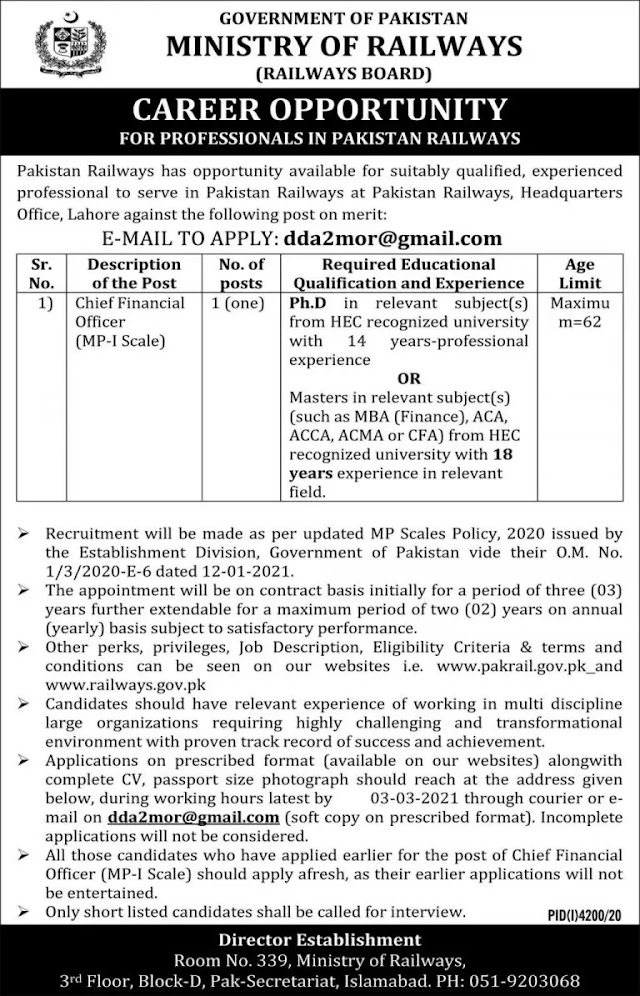 Pakistan Railway Jobs 2021-newspaperjobpk123