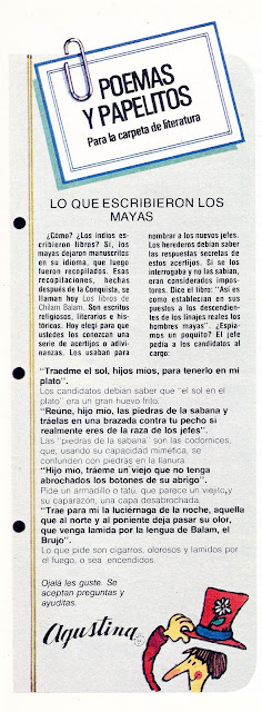 Poemas y Papelitos, Literatura, Revista Billiken, Mayas, Dana, Agustina.