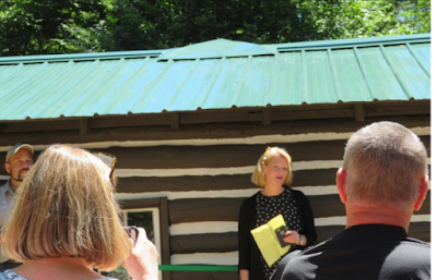 Josh Roth and Andrea Lowery at Webber Cabin dedication