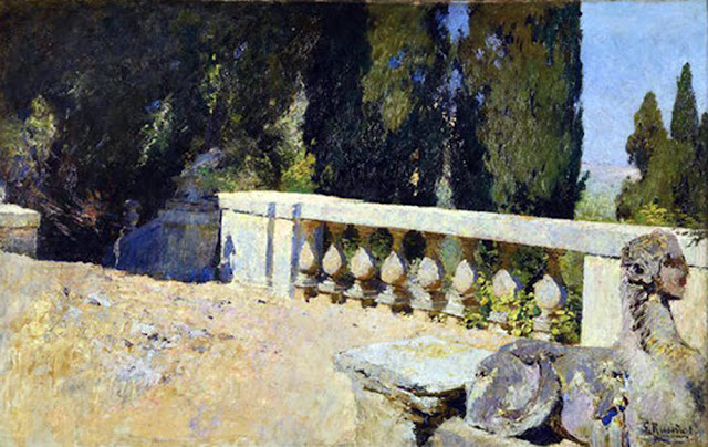 Jardín Fránces, Santiago Rusiñol y Prats, Pintor español, Jardines y Parques, Paisajes de Santiago Rusiñol, Pintores Catalanes, Pintura española, Jardines de Aranjuez, Jardines de españa, Santiago Rusiñol