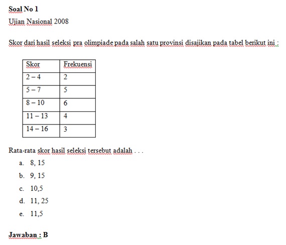 Soal Un Dan Jawaban Statistika Magister Matematika