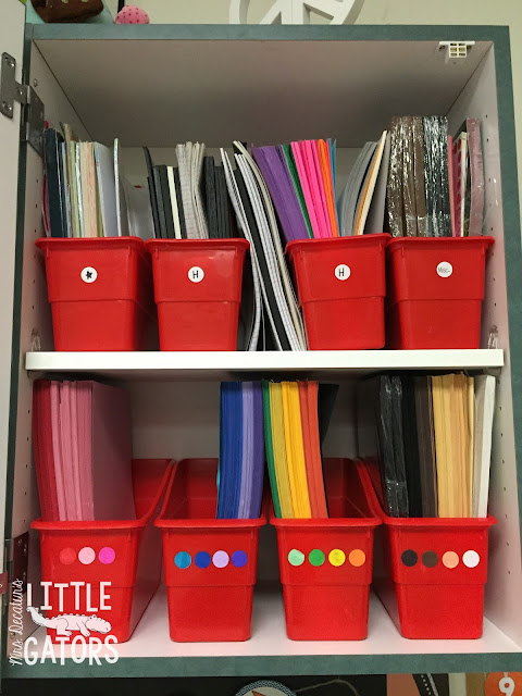 classroom organization paper storage 