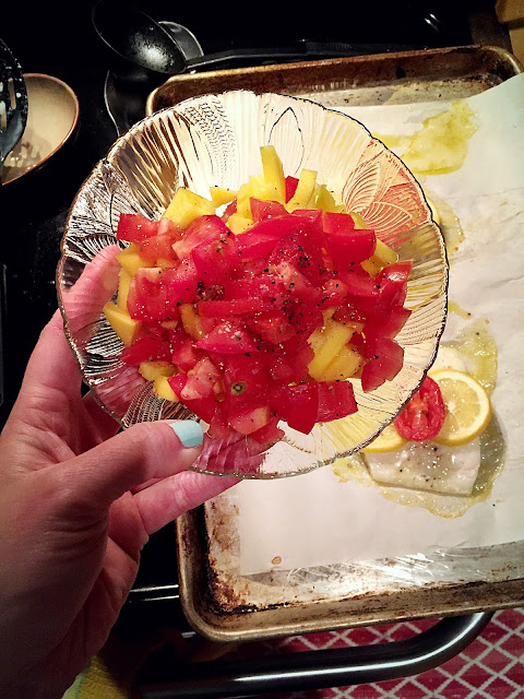 Chipotle Roasted Cod with Coconut Rice and Mango Salsa