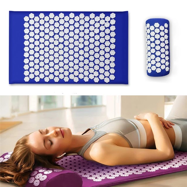Pain Relief Acupressure Exercise Mat and Pillow Set Buy on Amazon and Aliexpress