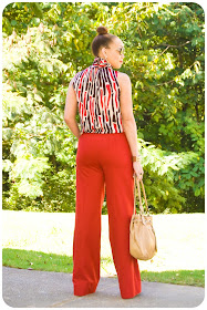 That 70s Style! Vogue 1127 Tie Neck Sleeveless Blouse & Vogue 9032 Red Trousers - Erica Bunker DIY Style!