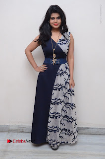 Telugu Actress Alekhya Stills in Blue Long Dress at Plus One ( 1) Audio Launch  0143.jpg
