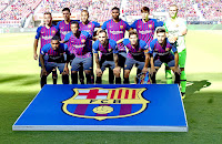 F. C. BARCELONA - Temporada 2018-19 - Arthur, Lenglet, Rafinha, Marlon, Miranda y Cillessen; Malcom, Semedo, Paco Alcácer, Sergi Roberto y Munir. AC MILAN 1 (André Silva) F. C. BARCELONA 0. 05/08/2018. Partido amistoso perteneciente a la International Champions Cup. Santa Clara, California, Estados Unidos, Levi’s Stadium.