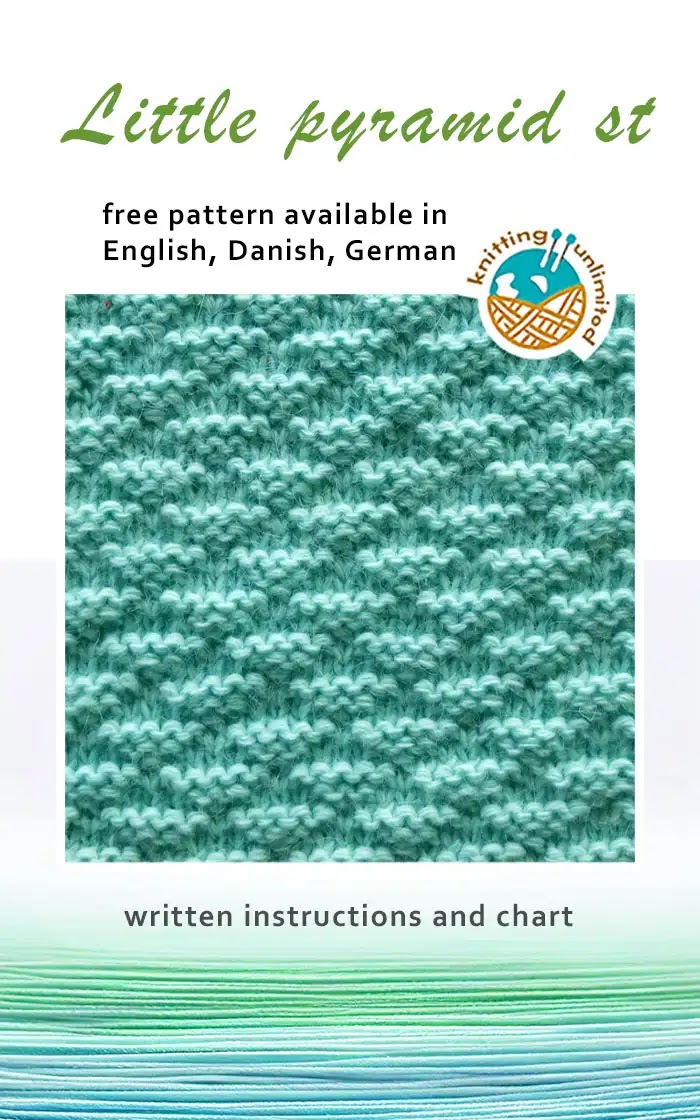 Little pyramid stitch pattern is offered in three languages - English, Danish, and German - and all versions are available for free