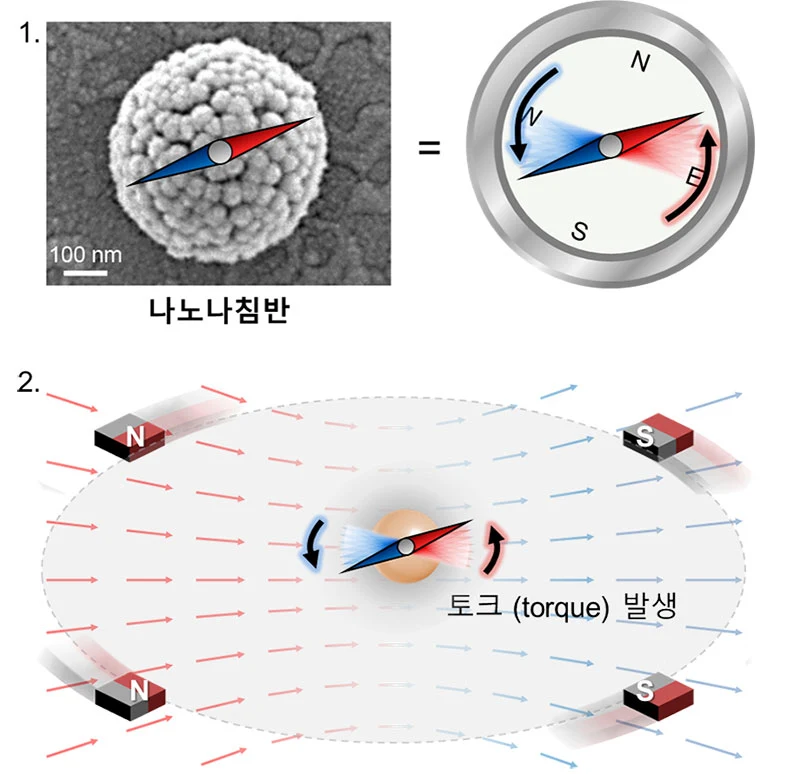 ▲ 나노나침반과 토크 힘 발생 장치