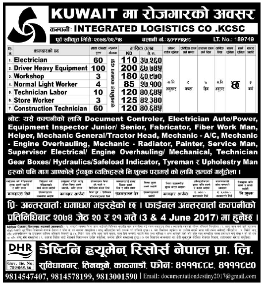 Jobs in Kuwait for Nepali, Salary Rs 67,745
