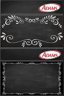  Blackboard Style, Free Printable Gum Adams Labels.