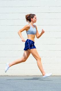 A woman running