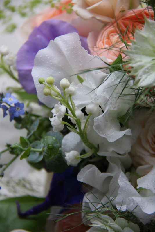 Wild Apricot Blue Wedding Bouquet
