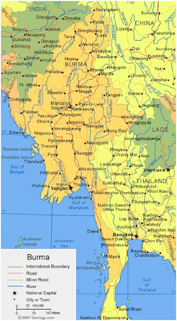 Gambar Peta wilayah Negara Burma HD