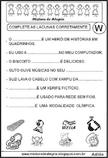 Fichas de leituras lacunadas W