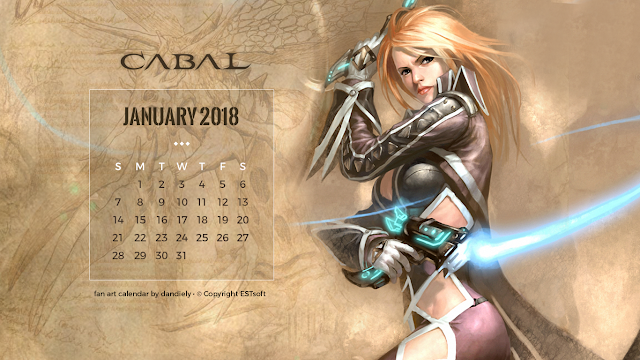 2018 Cabal Online Calendar - January Wallpaper