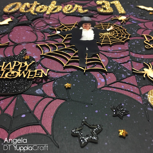 October, 31 Scrapbook Layout by Angela Tombari for Yuppla Craft DT