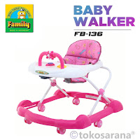 Baby Walker Family F136 Roller Toy Pengaturan Tinggi Walker Alat Belajar Jalan Bayi Bunga Ulir