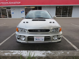 Subaru before paint and body repairs from Almost Everything Auto Body.