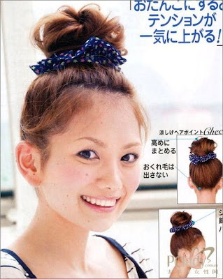 bag and found a japanese hairstyle catalogue with a small note on it.