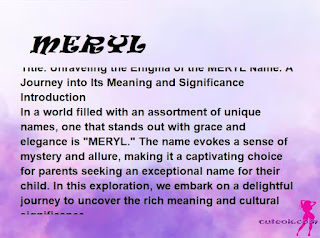 meaning of the name "MERYL"