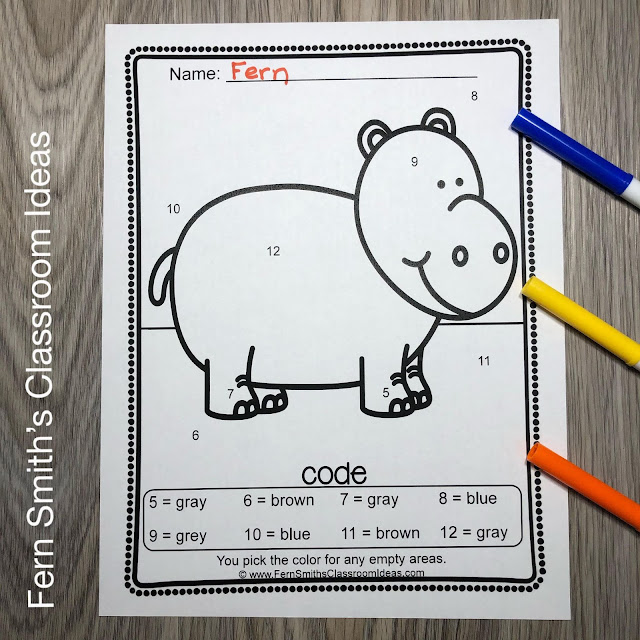 Click Here to Get These Awesome Animals Color By Number Kindergarten Know Your Numbers Resource #FernSmithsClassroomIdeas