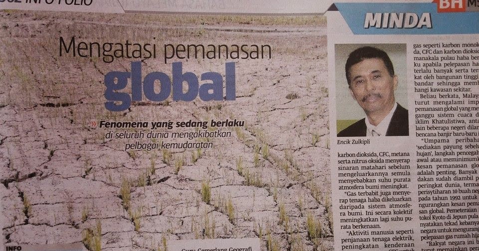 CaknaGeografi: Mengatasi Pemanasan Global (Berita Harian 