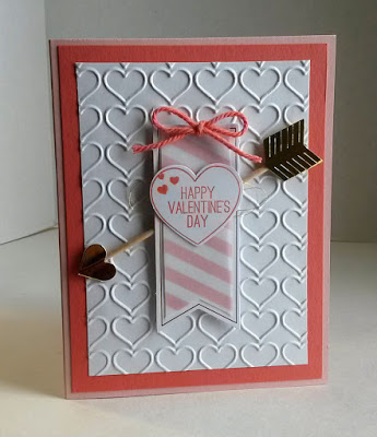 Valentine card with golden arrow