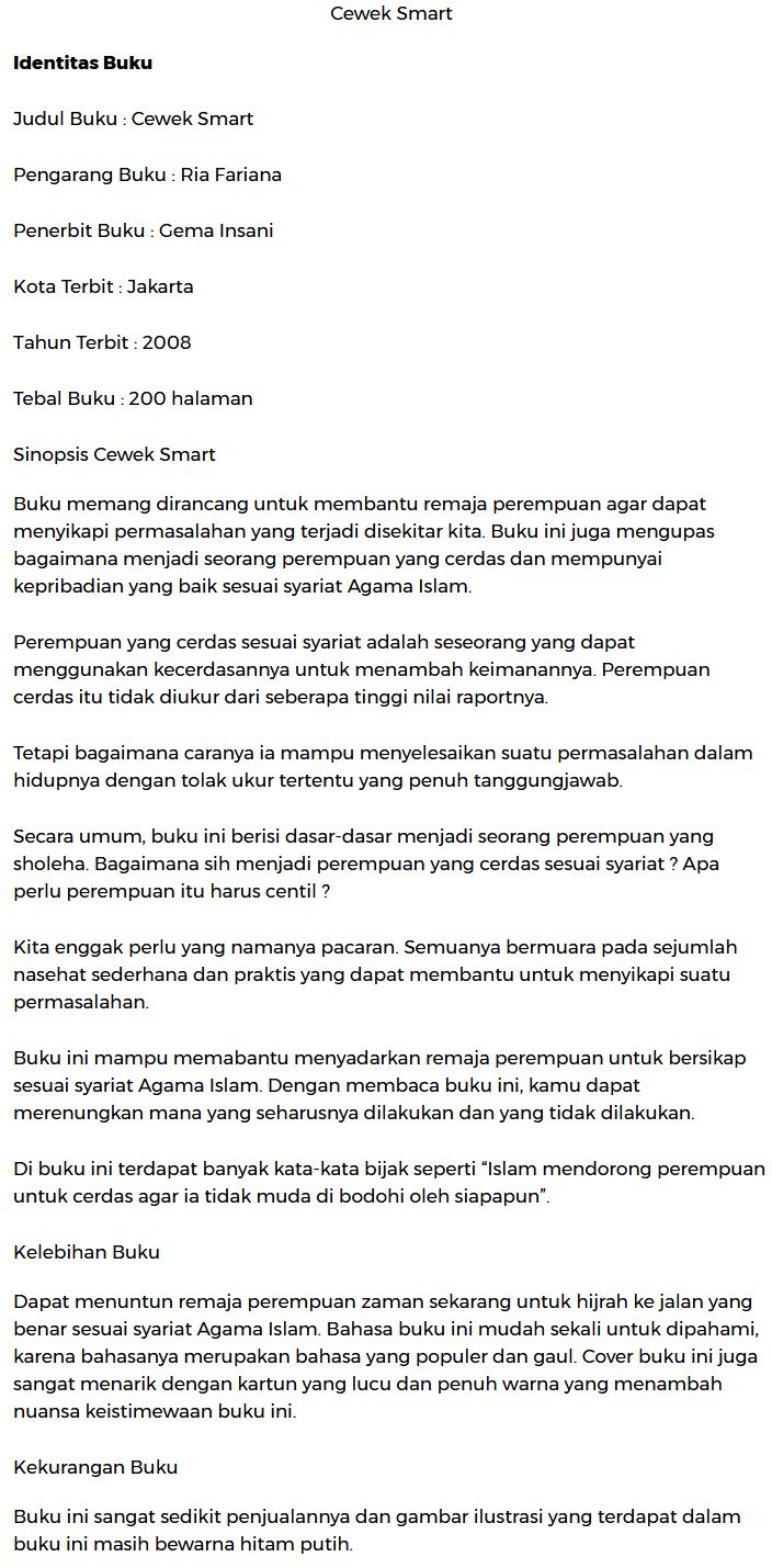 7 Contoh Resensi Buku (Fiksi – Non Fiksi) Lengkap