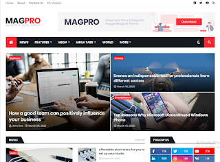 Mag Pro Blogger Template Premium Free download, magpro premium blogger template