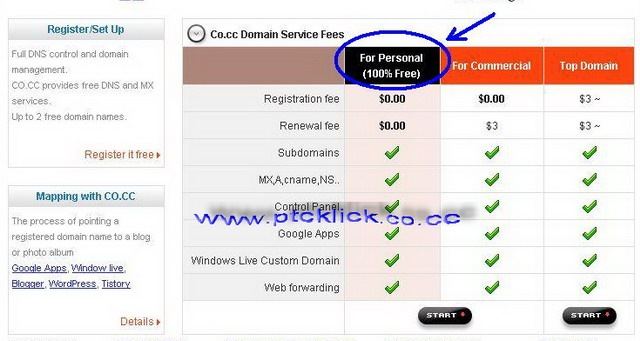 Setting Domain gratis (co.cc) dan dapat Dollar Gratis 